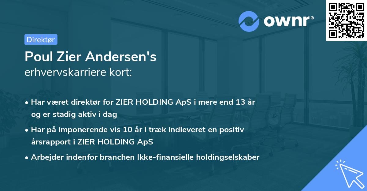 Poul Zier Andersen's erhvervskarriere kort