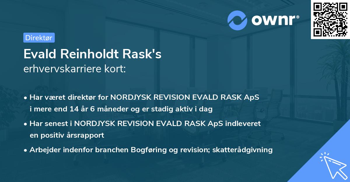 Evald Reinholdt Rask's erhvervskarriere kort