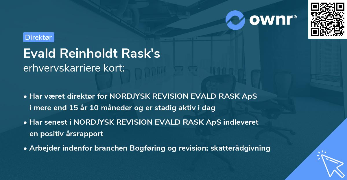 Evald Reinholdt Rask's erhvervskarriere kort