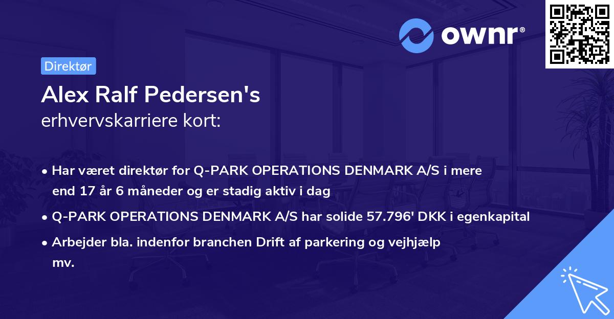 Alex Ralf Pedersen's erhvervskarriere kort