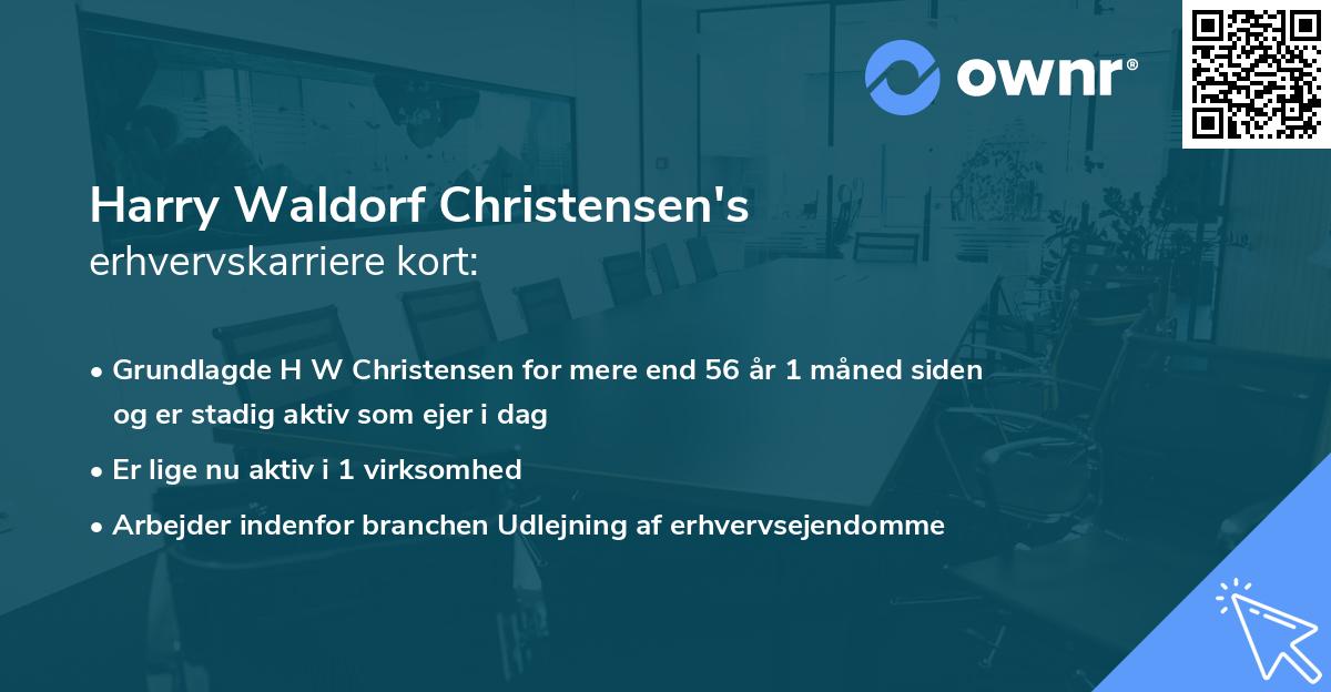 Harry Waldorf Christensen's erhvervskarriere kort