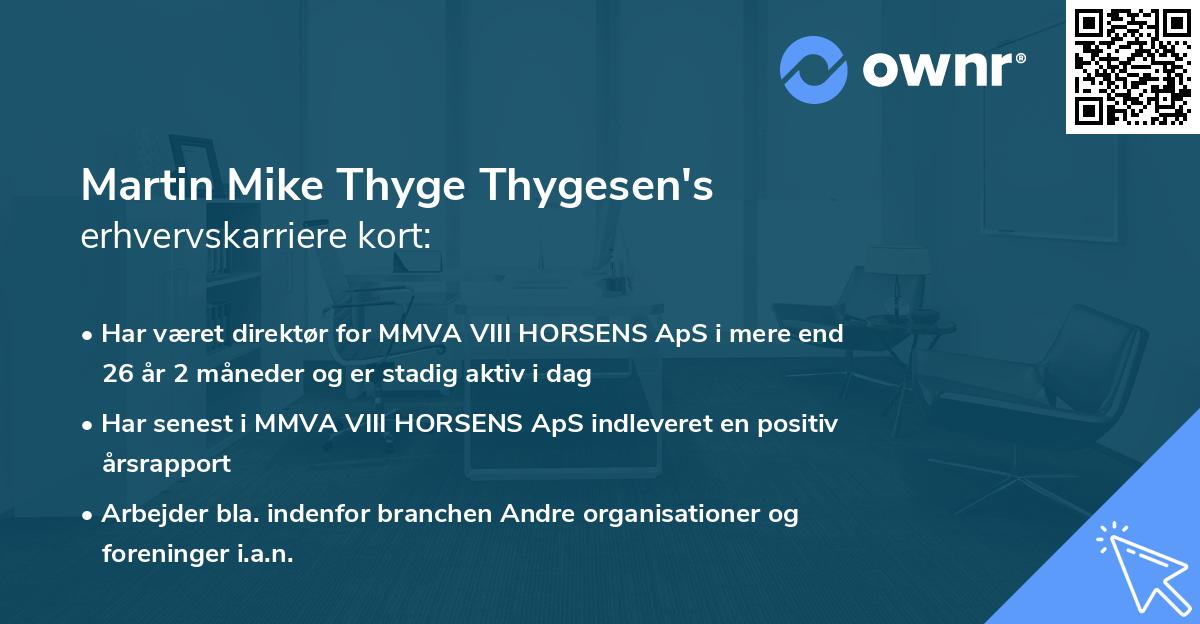 Martin Mike Thyge Thygesen's erhvervskarriere kort