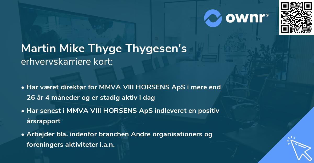 Martin Mike Thyge Thygesen's erhvervskarriere kort