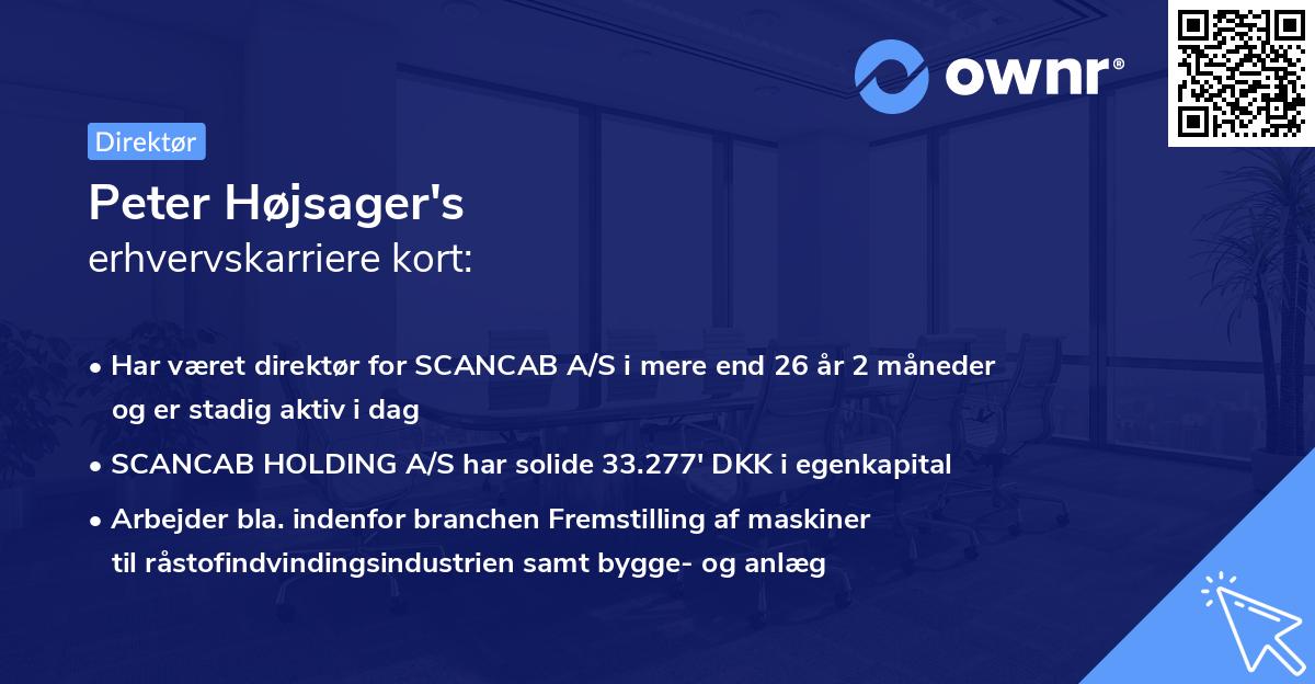 Peter Højsager's erhvervskarriere kort