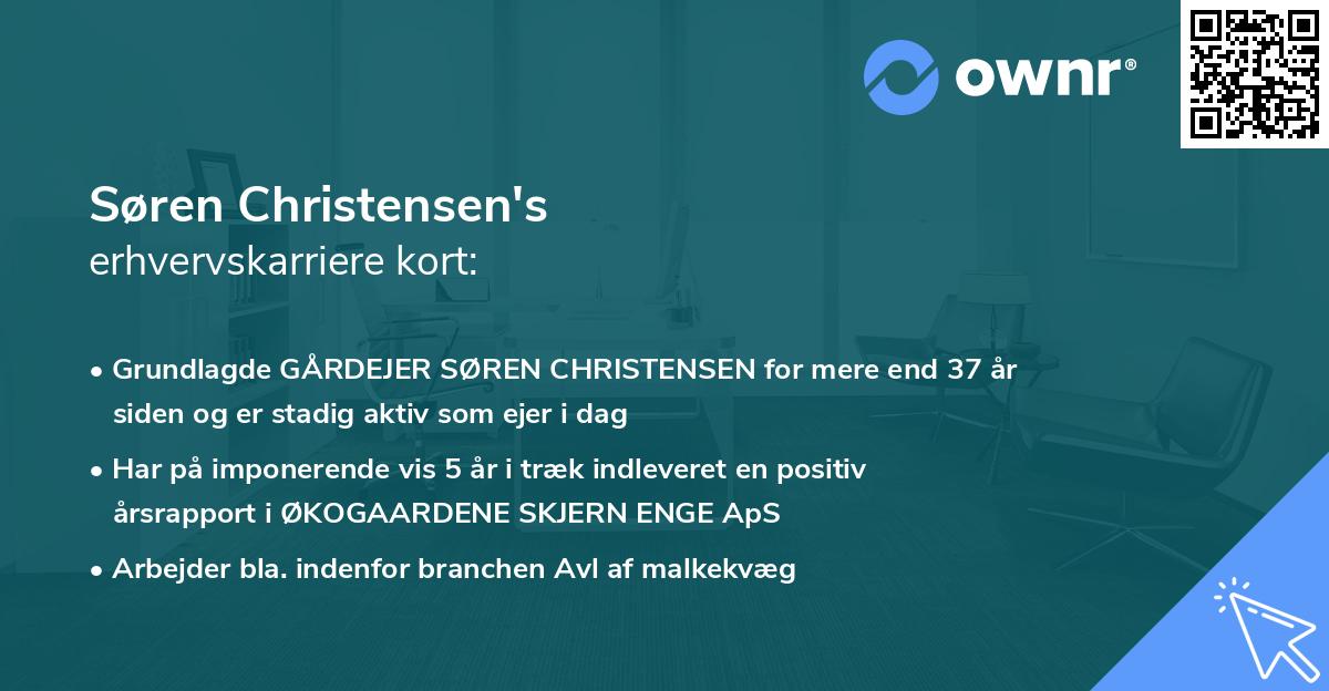 Søren Christensen's erhvervskarriere kort