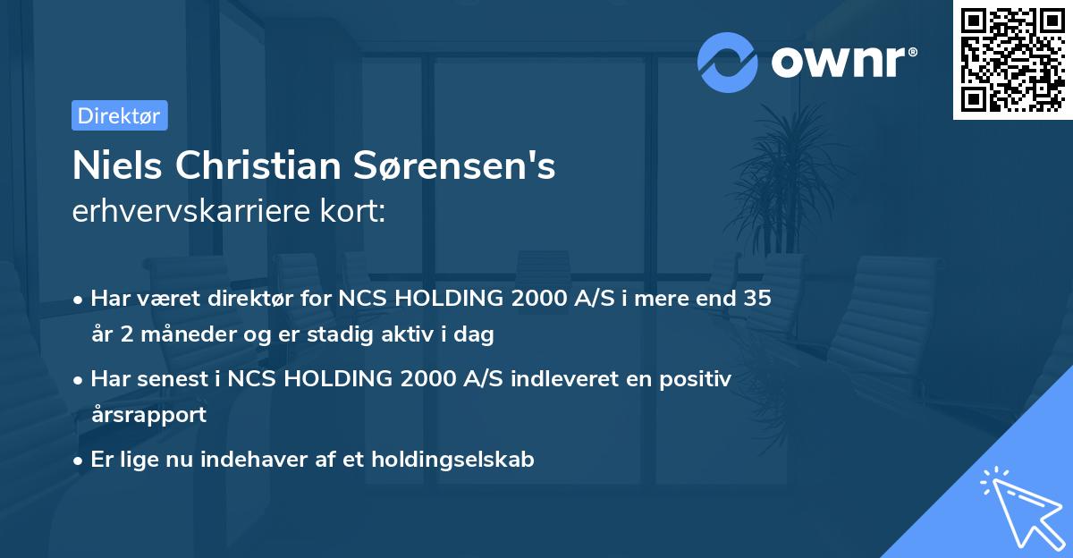 Niels Christian Sørensen's erhvervskarriere kort