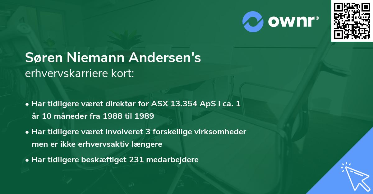 Søren Niemann Andersen's erhvervskarriere kort