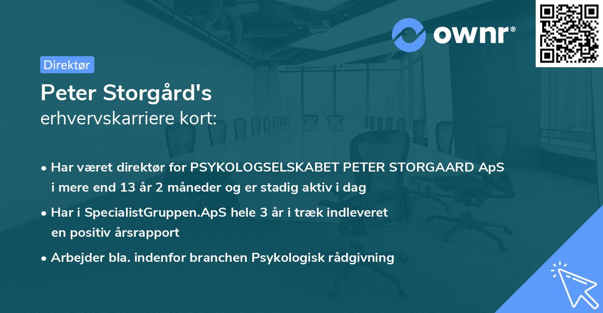 Peter Storgård's erhvervskarriere kort