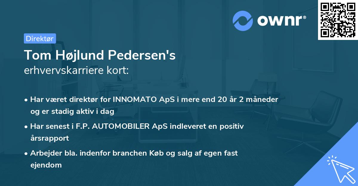 Tom Højlund Pedersen's erhvervskarriere kort