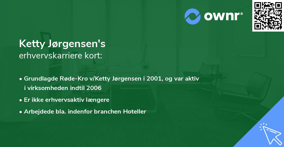 Ketty Jørgensen's erhvervskarriere kort