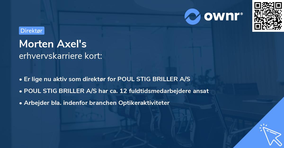 Morten Axel's erhvervskarriere kort