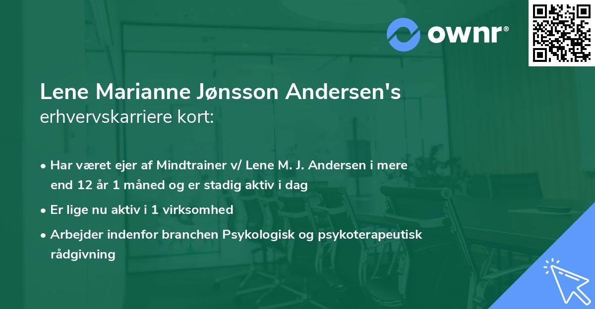 Lene Marianne Jønsson Andersen's erhvervskarriere kort