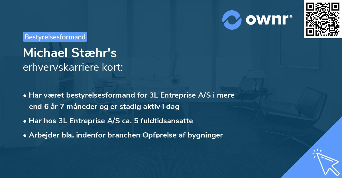 Michael Stæhr's erhvervskarriere kort