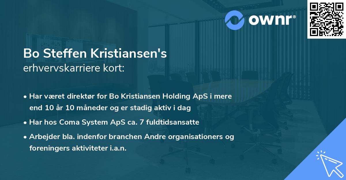 Bo Steffen Kristiansen's erhvervskarriere kort