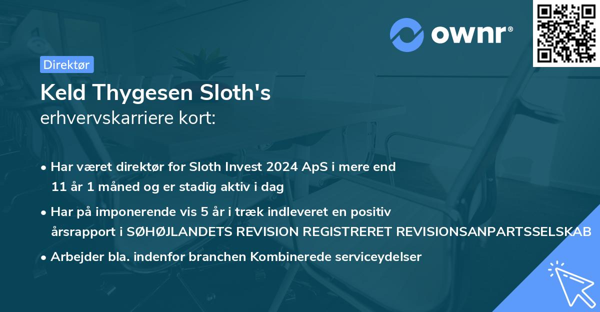 Keld Thygesen Sloth's erhvervskarriere kort