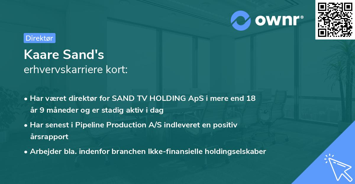 Kaare Sand's erhvervskarriere kort