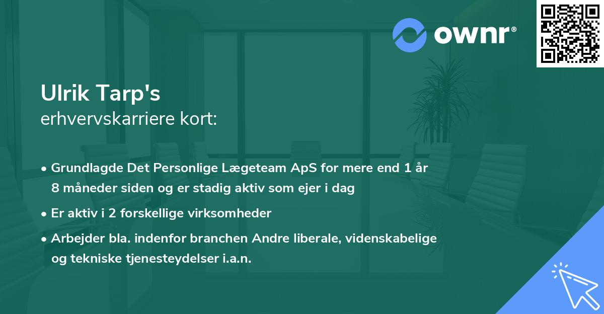 Ulrik Tarp's erhvervskarriere kort