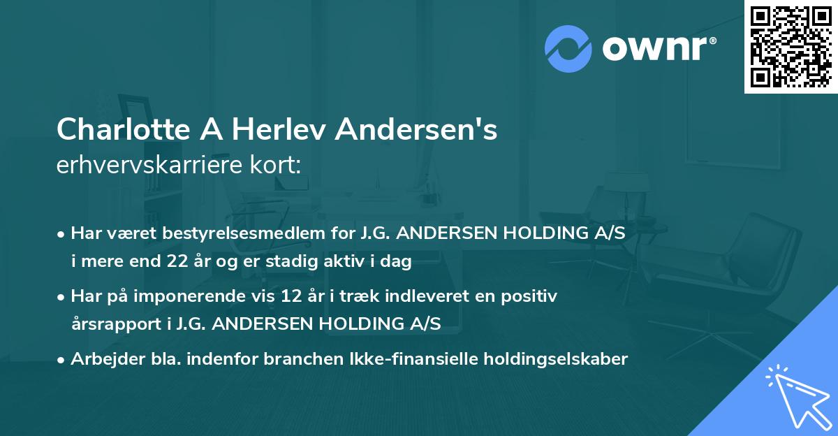 Charlotte A Herlev Andersen's erhvervskarriere kort