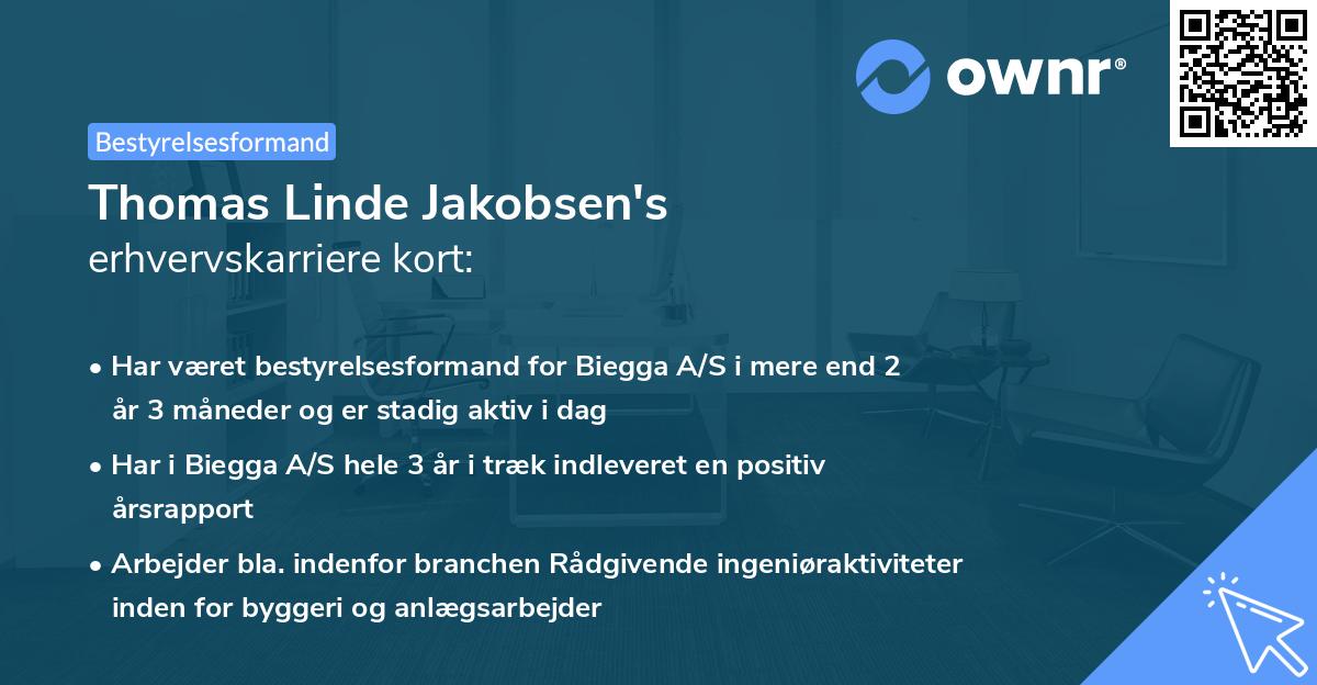 Thomas Linde Jakobsen's erhvervskarriere kort