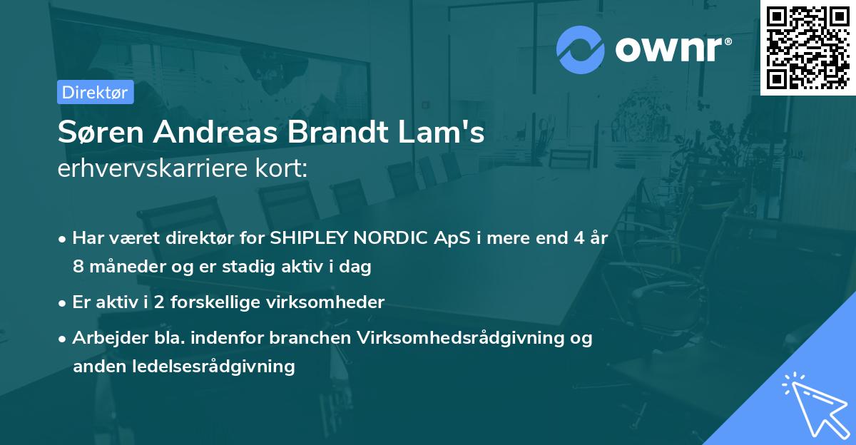 Søren Andreas Brandt Lam's erhvervskarriere kort