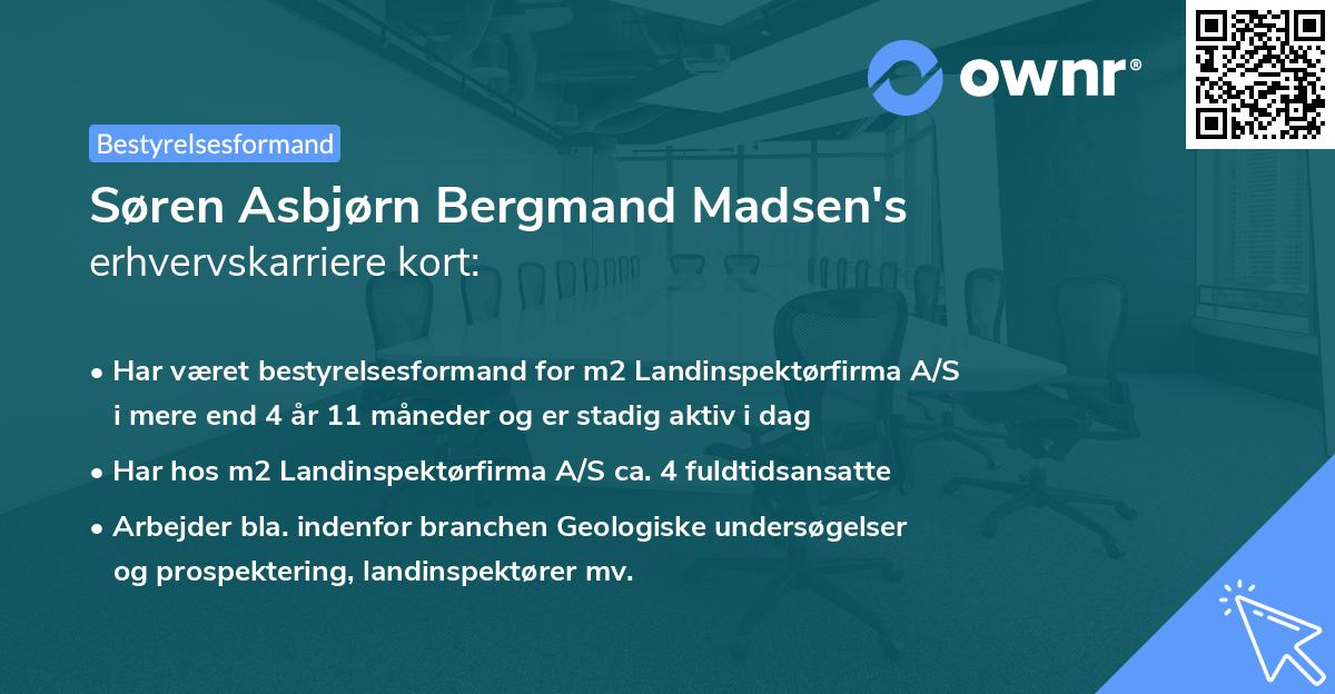 Søren Asbjørn Bergmand Madsen's erhvervskarriere kort