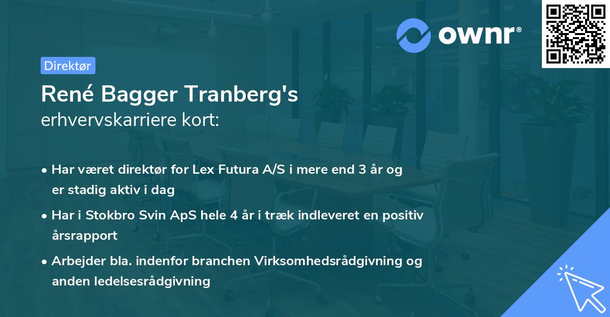 René Bagger Tranberg's erhvervskarriere kort