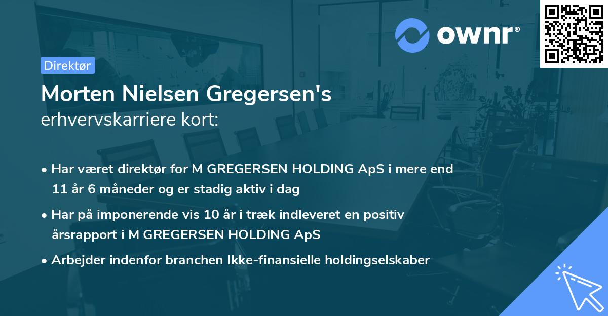 Morten Nielsen Gregersen's erhvervskarriere kort
