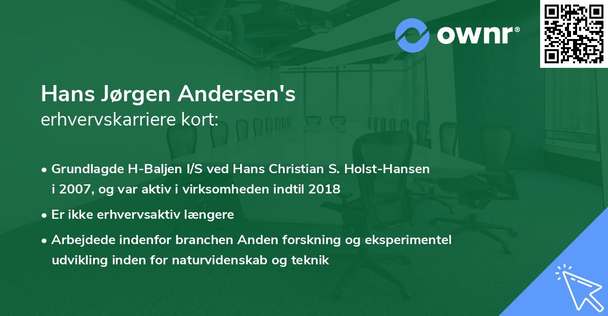 Hans Jørgen Andersen's erhvervskarriere kort
