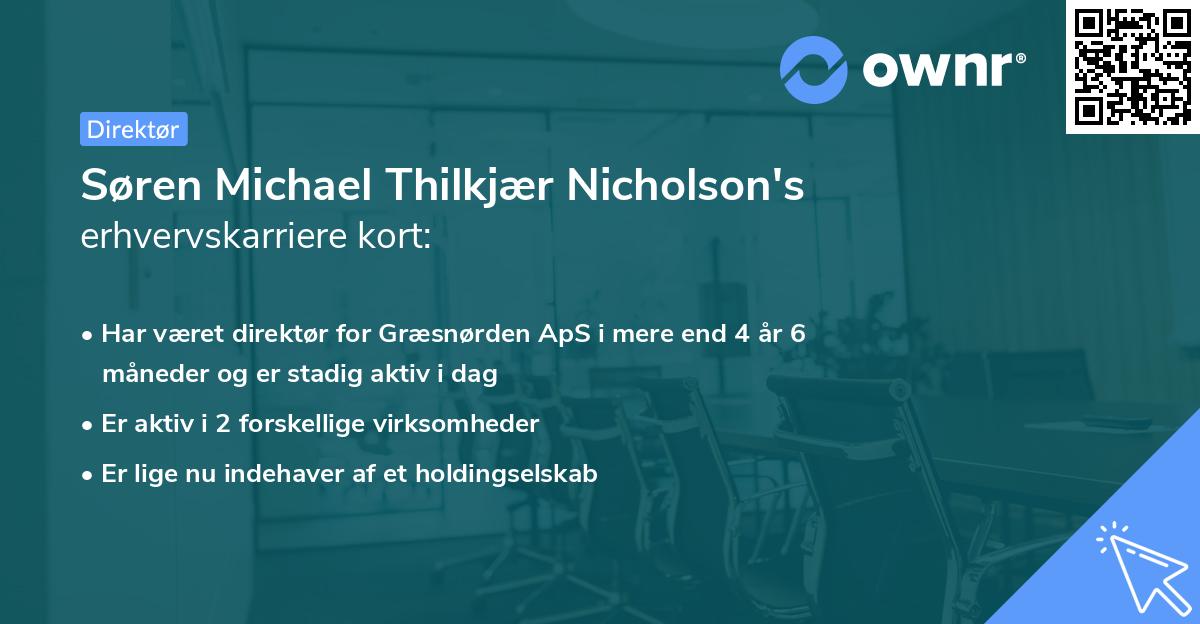 Søren Michael Thilkjær Nicholson's erhvervskarriere kort