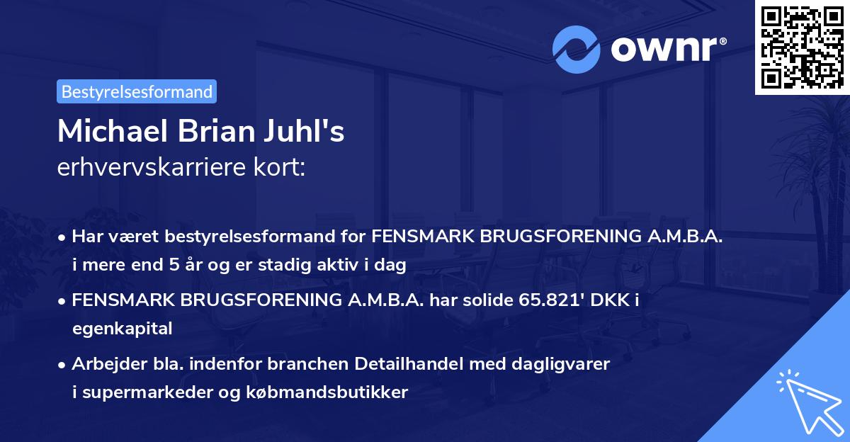 Michael Brian Juhl's erhvervskarriere kort