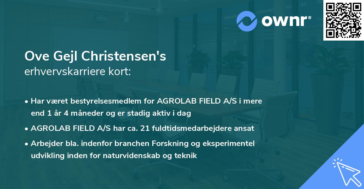 Ove Gejl Christensen's erhvervskarriere kort
