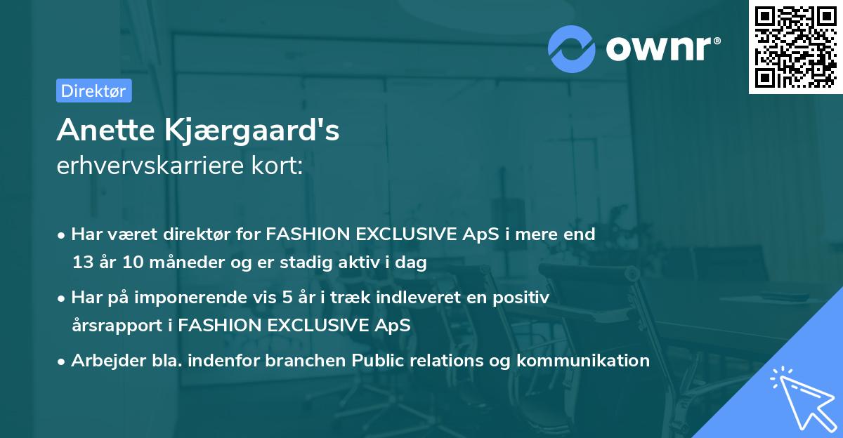 Anette Kjærgaard's erhvervskarriere kort