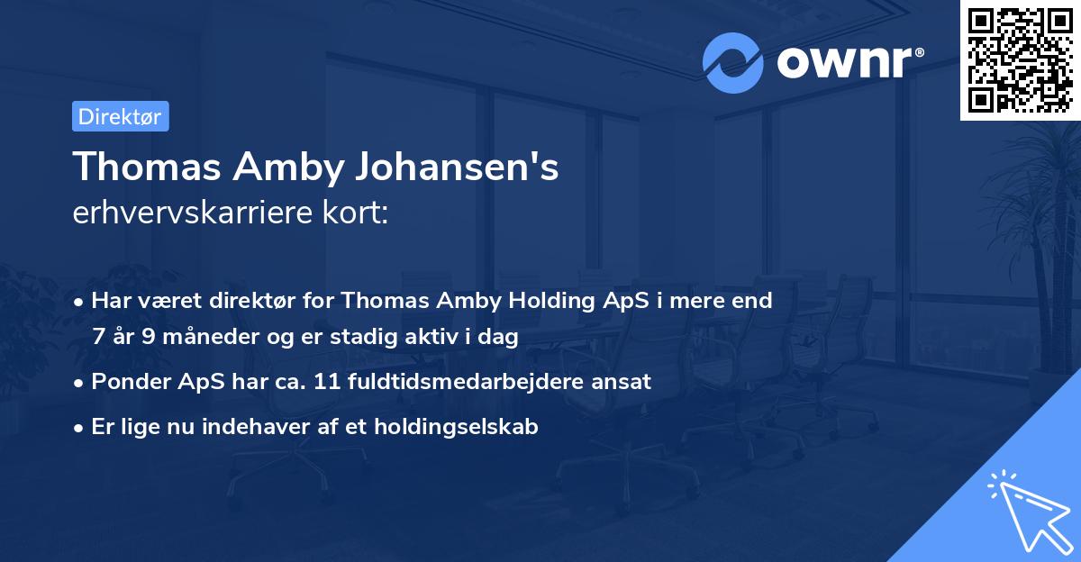 Thomas Amby Johansen's erhvervskarriere kort