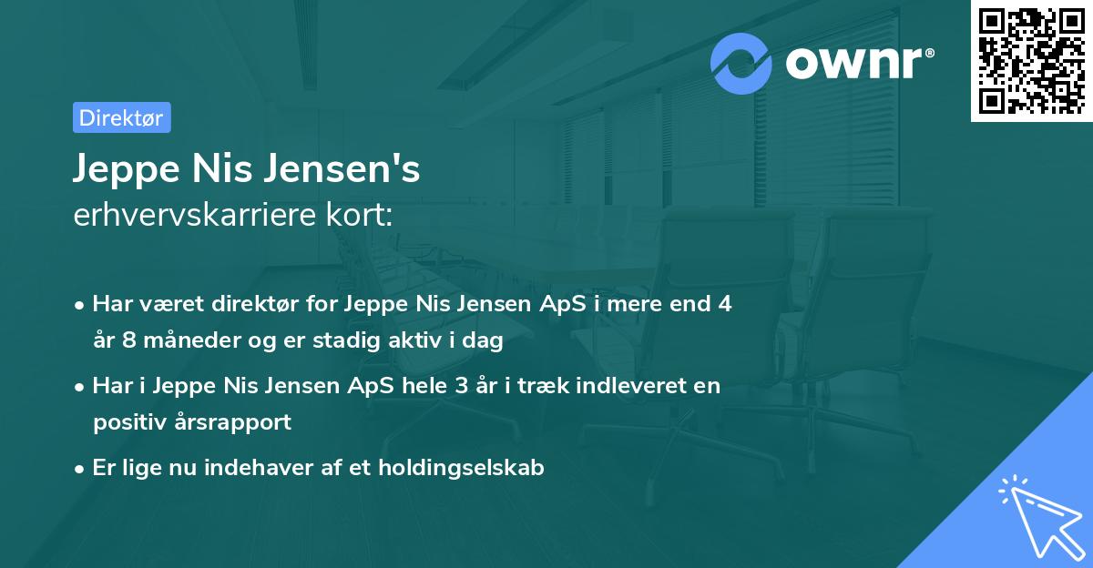 Jeppe Nis Jensen's erhvervskarriere kort