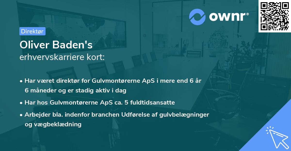 Oliver Baden's erhvervskarriere kort