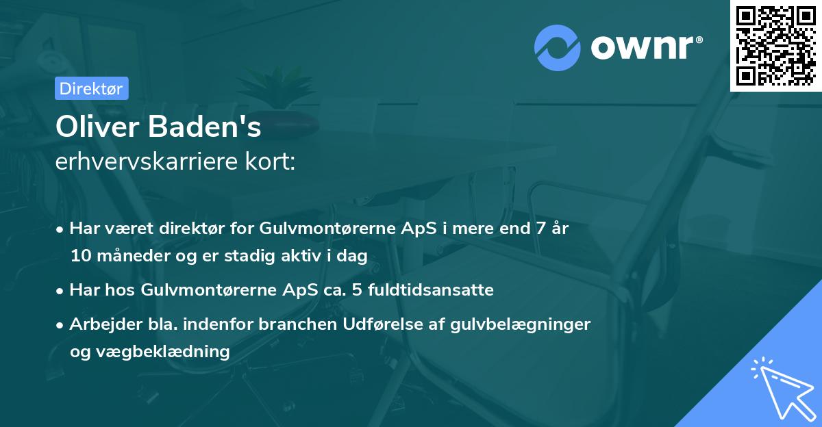 Oliver Baden's erhvervskarriere kort