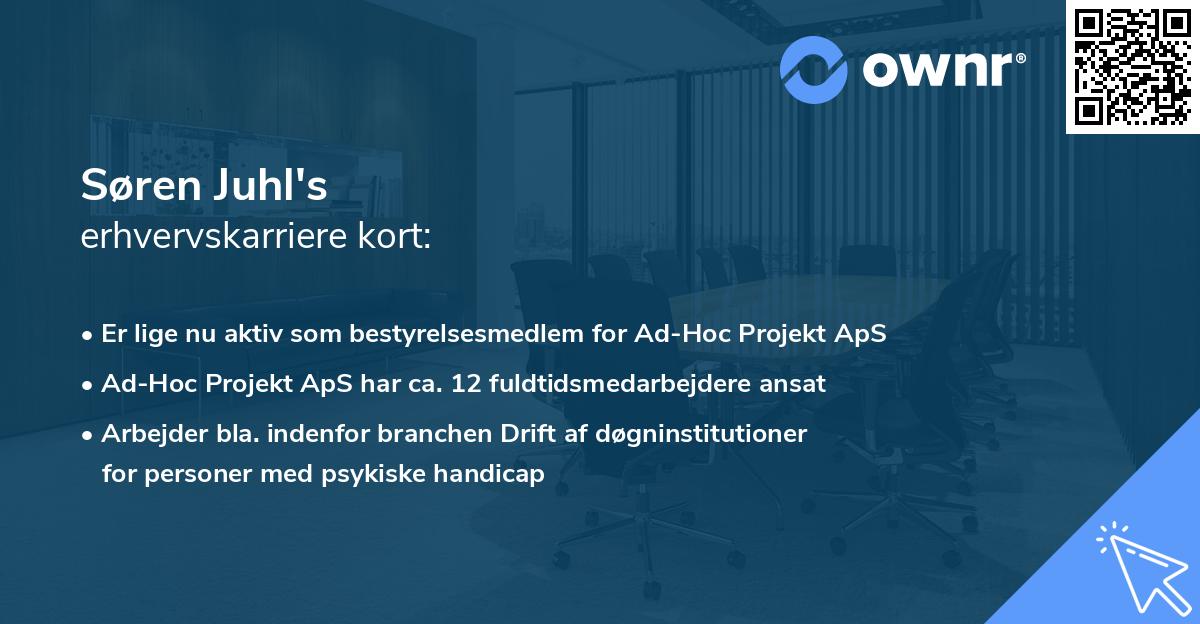 Søren Juhl's erhvervskarriere kort