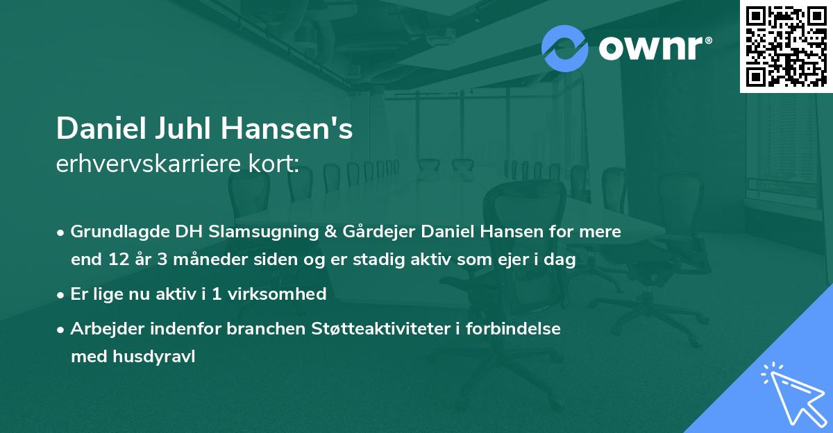 Daniel Juhl Hansen's erhvervskarriere kort