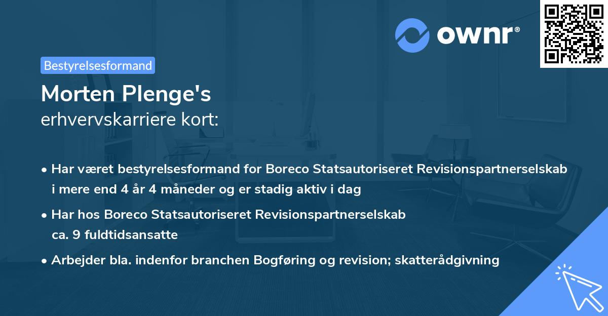Morten Plenge's erhvervskarriere kort