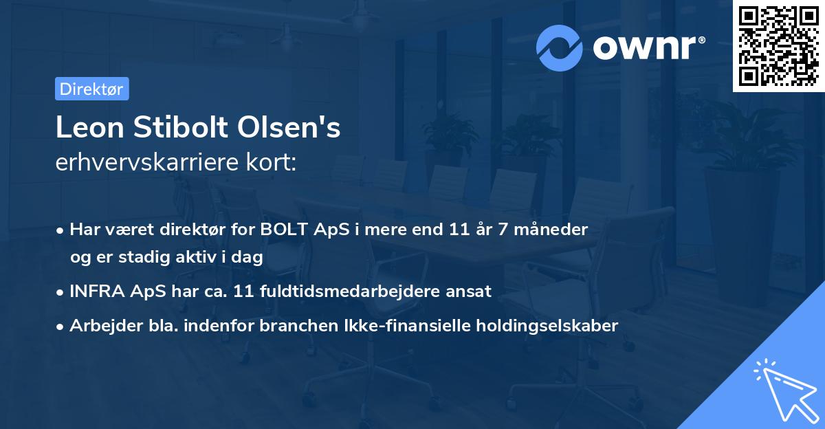 Leon Stibolt Olsen's erhvervskarriere kort