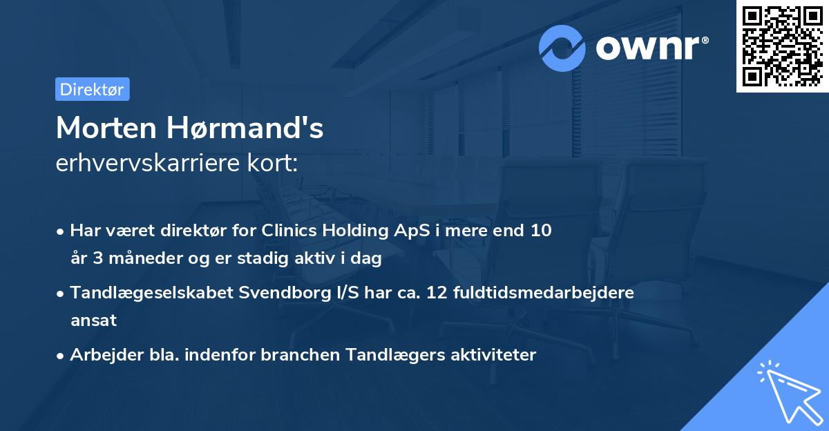 Morten Hørmand's erhvervskarriere kort