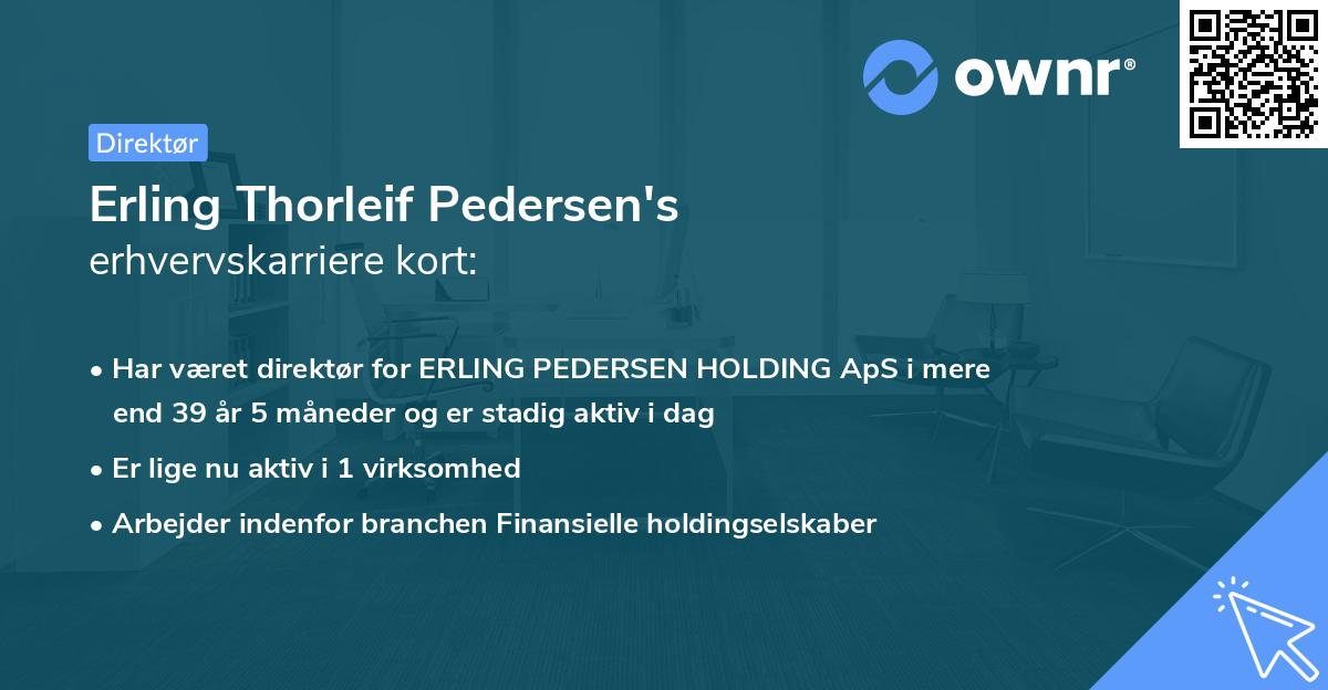 Erling Thorleif Pedersen's erhvervskarriere kort