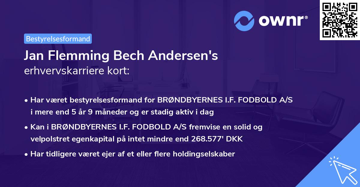 Jan Flemming Bech Andersen's erhvervskarriere kort