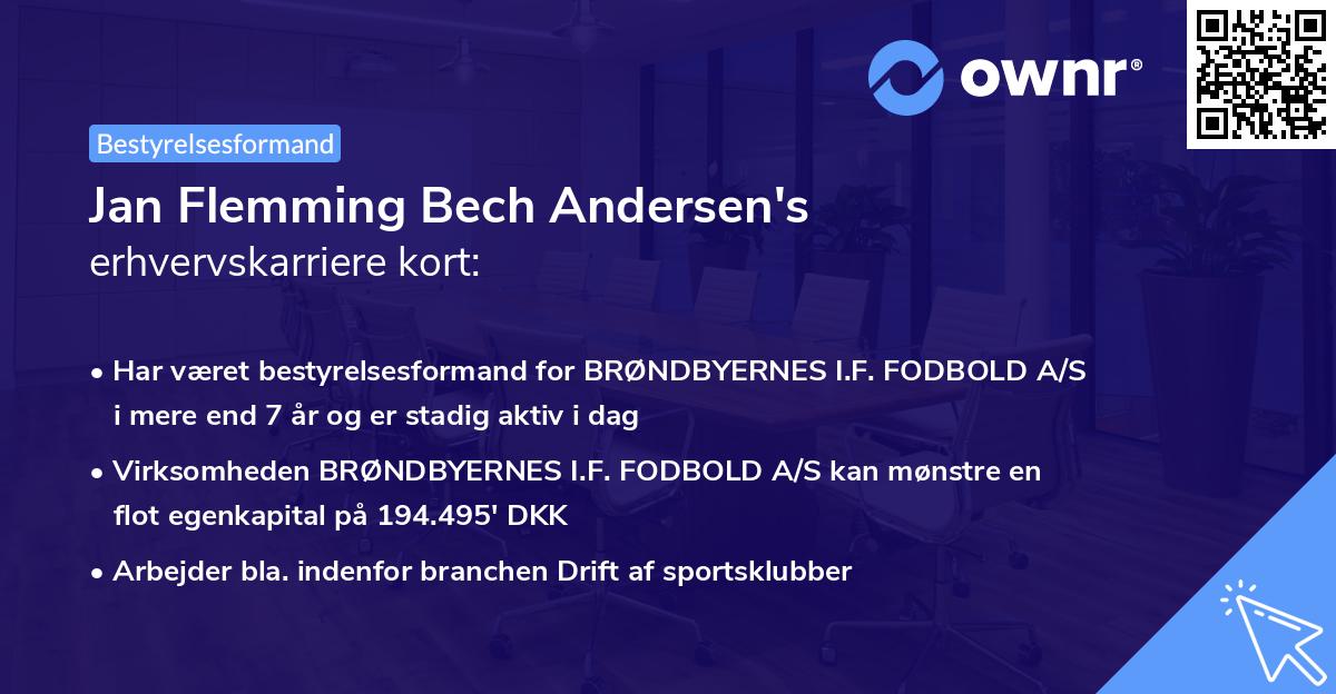 Jan Flemming Bech Andersen's erhvervskarriere kort