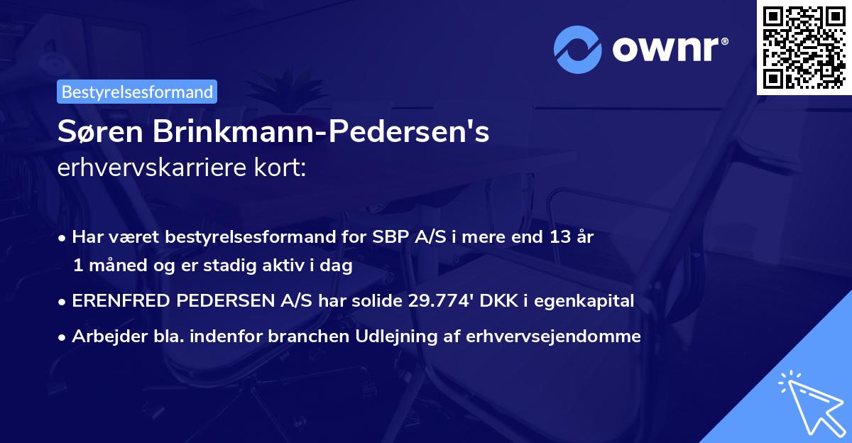 Søren Brinkmann-Pedersen's erhvervskarriere kort
