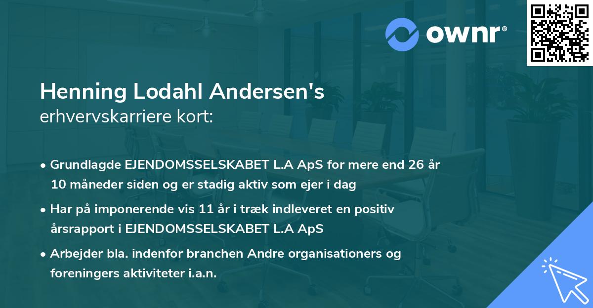 Henning Lodahl Andersen's erhvervskarriere kort
