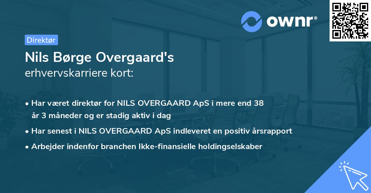 Nils Børge Overgaard's erhvervskarriere kort