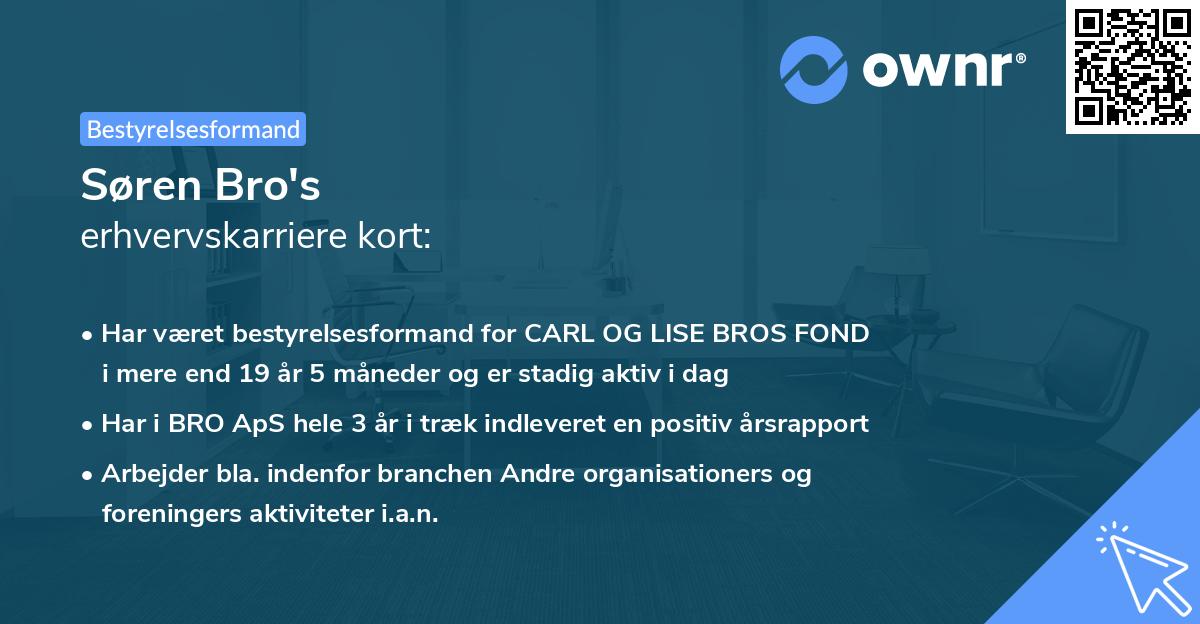 Søren Bro's erhvervskarriere kort