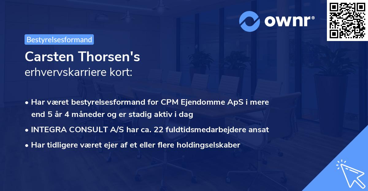 Carsten Thorsen's erhvervskarriere kort