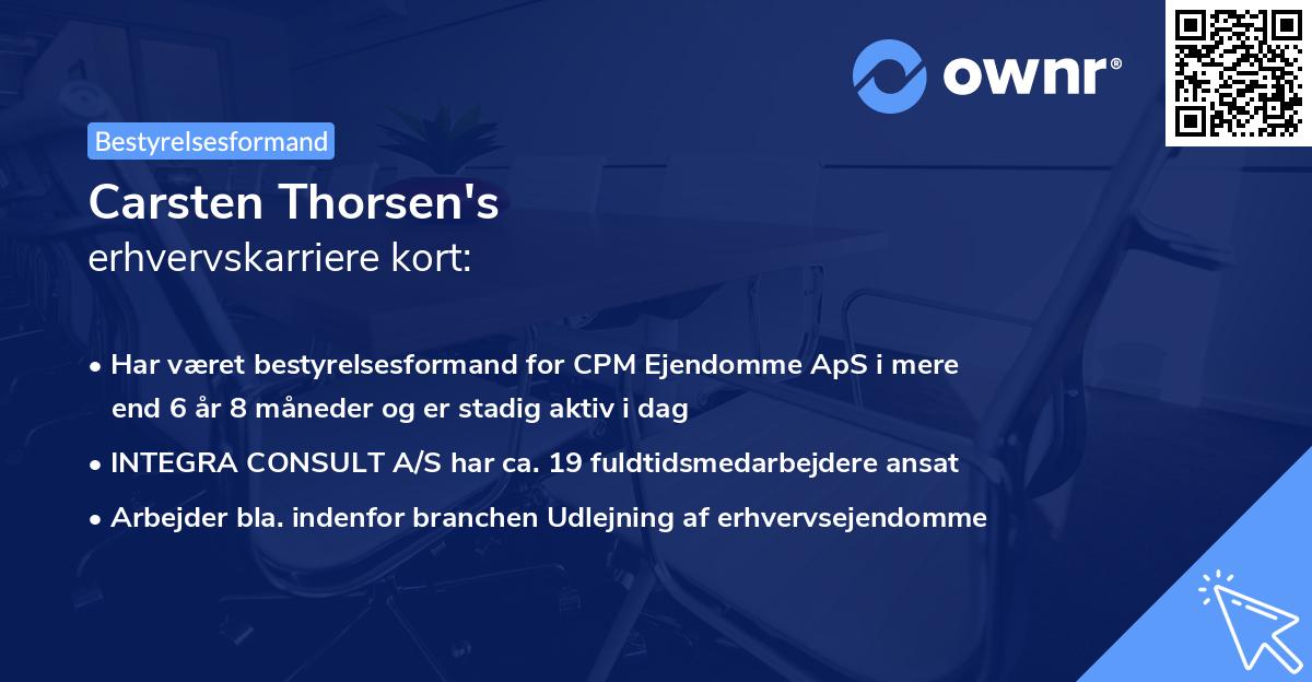 Carsten Thorsen's erhvervskarriere kort